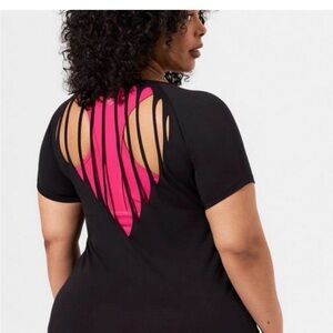 Torrid Black Cutout Back Active Top NWT